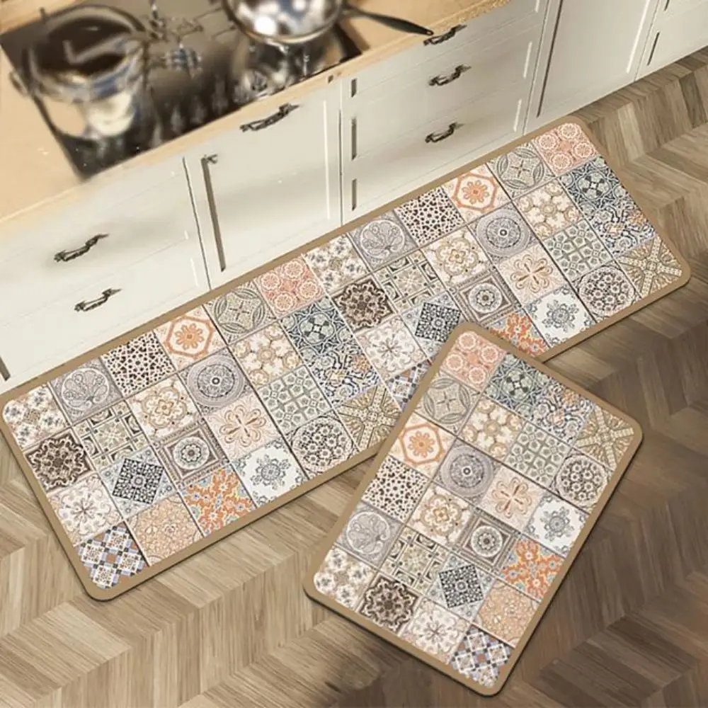 Luxury Kitchen Oil-Resistant Home Anti-Slip Entryway Doormat Full-Coverage Stain-Resistant Large Area Rug Home Decor
