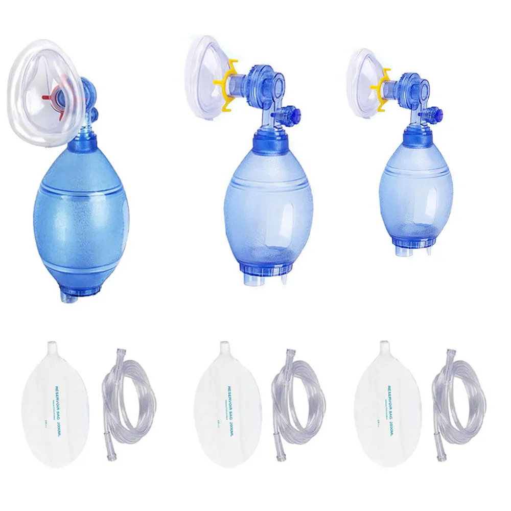 PVC Adult/Child/Infant Self-help Respirator Training Bag Valve Mask in Plastic Carry AED Training Tool