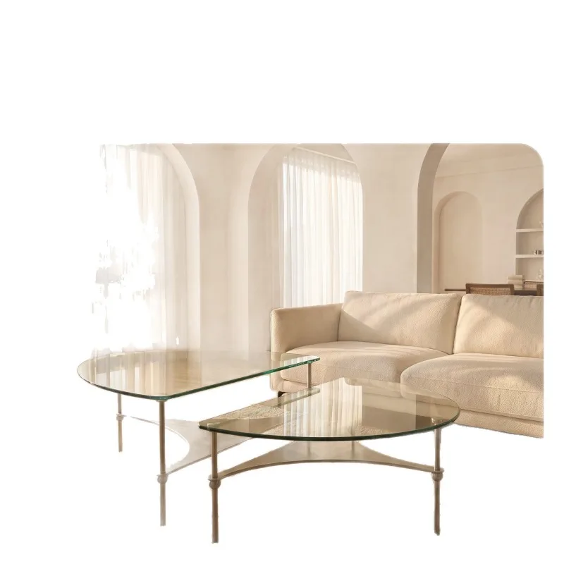 Commercial Silver Wing Coffee Table Combination Tempered Glass Coffee Table