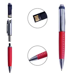 Custom Logo Metal PenDrive 2.0 Ballpoint Pen USB Flash Drive 4GB 8GB Pendrive 32GB Memory Stick 16GB 64GB Flash Memoria Usb Gift
