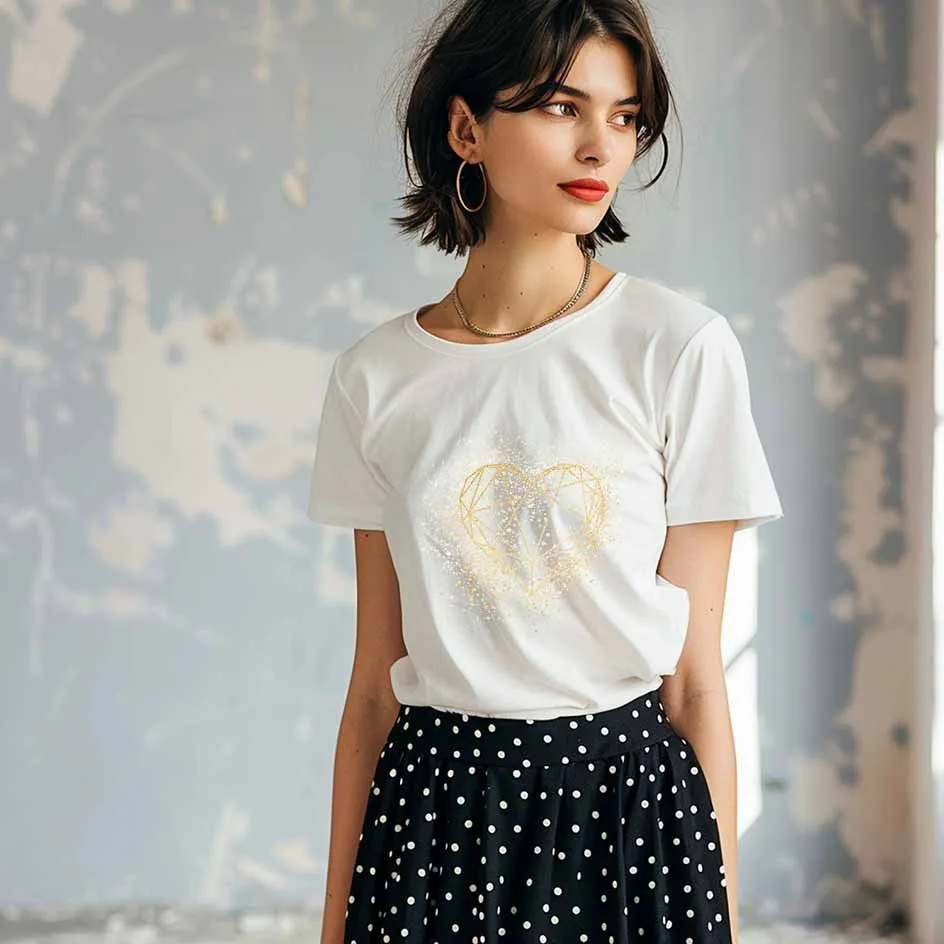 Elegant female Artwork Iron on Picture on Clothes Trendy Clothing Graphics Versatile Fabric Transfer Designs DIY Decoration