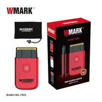 Professional 2024 New WMARK NG-7901 Ultra Thin Men Shaver Mini Stainless Steel Titanium Plated Two Blade Mesh Razor Hair Clipper