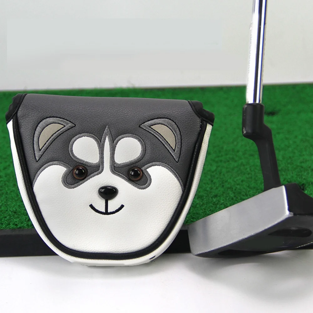 Golf Mallet Husky Semicircle Putter Cover Golf Head Cover Waterproof Pu Fabric Golf Protective