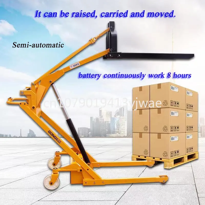 Mini portable electric articulated fork lift with 24v battery 500kg pallet loading truck forklift electric