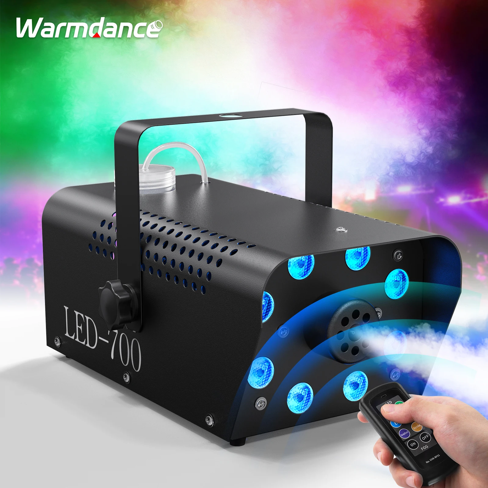 maquina de fumaca led rgb 700w equipamento de spray colorido para palco performance de palco banquete de casamento maquina de neblina colorida 01