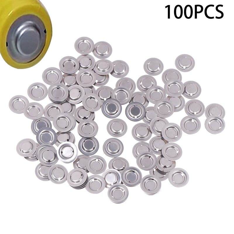 100pcs/lot 18650 Battery Flat Head To Change The Tip Cap 18650 Lithium Battery Positive Spot Welding Tip Cap Battery Accessories