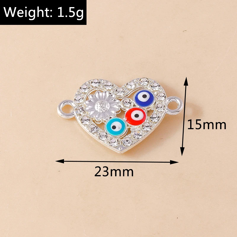 10 stücke Kristall Hamsa Hand bösen Blick Charms türkischen glücklichen blauen Auge Charm Anhänger Anschlüsse für Armband Ohrring Halskette Schmuck – Detail 12