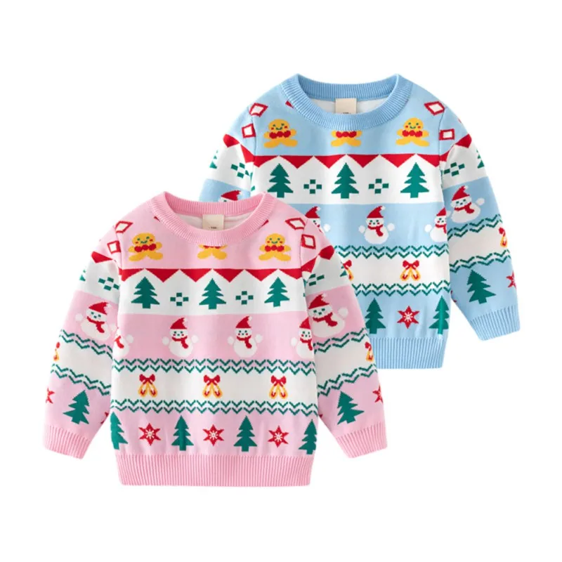 Christmas Baby Girl Jumper Sweatshirt Pullover Blouse Long Sleeves Sweater Infant Toddler Knitting Coat Children Kids Clothes