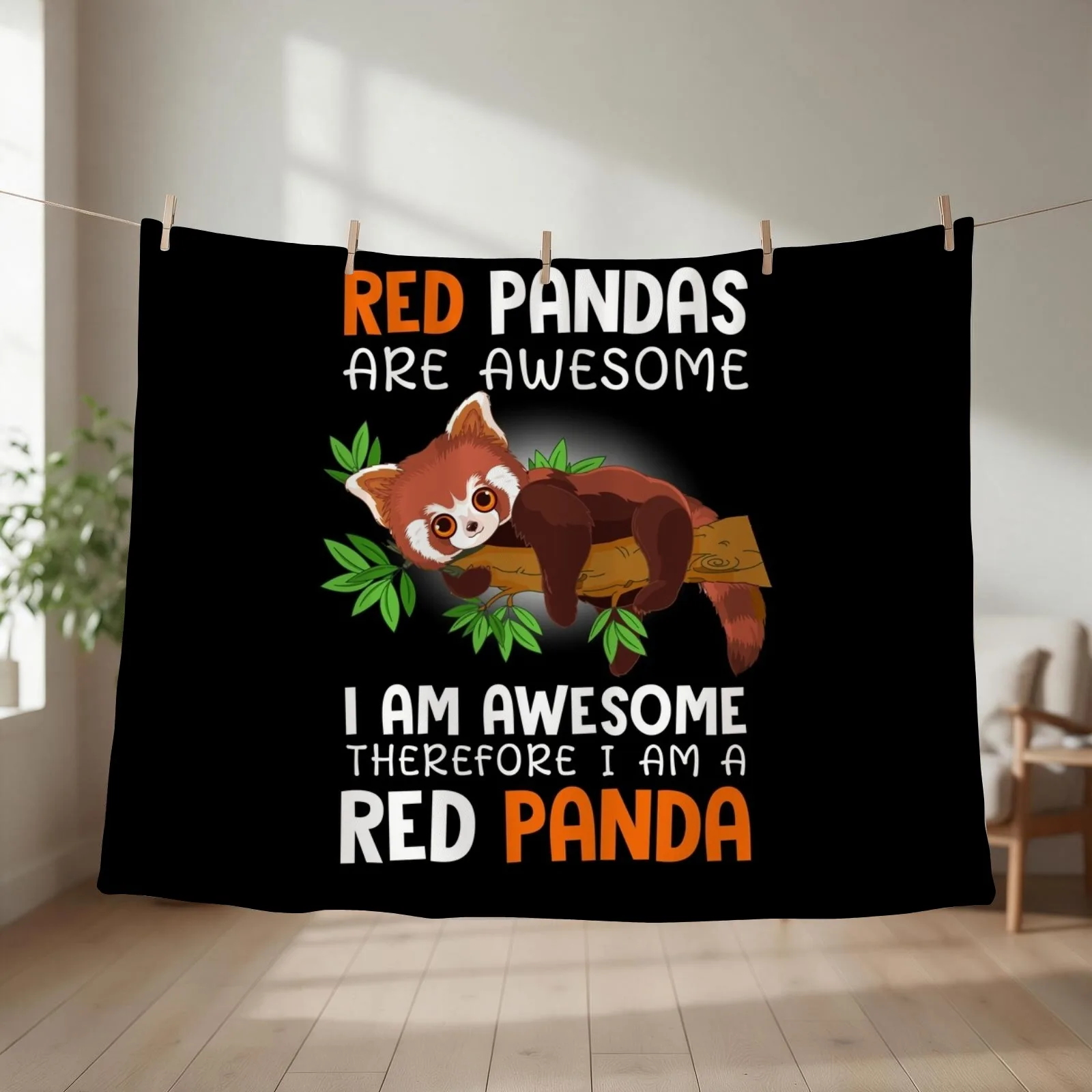 Red Pandas are Awesome I Am Awesome Therefore I am a Red Panda Throw Blanket blankets ands Hair manga Sofa Blankets