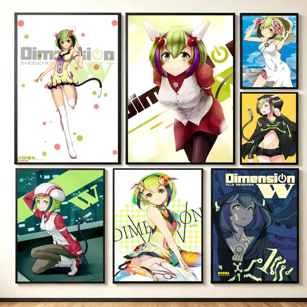 Sci-Fi Anime D-Dimension W Mira Yurizaki Poster Lightweight Self‑Adhesive PP Wall Decal for Study Living Room Bedroom Decor Gift