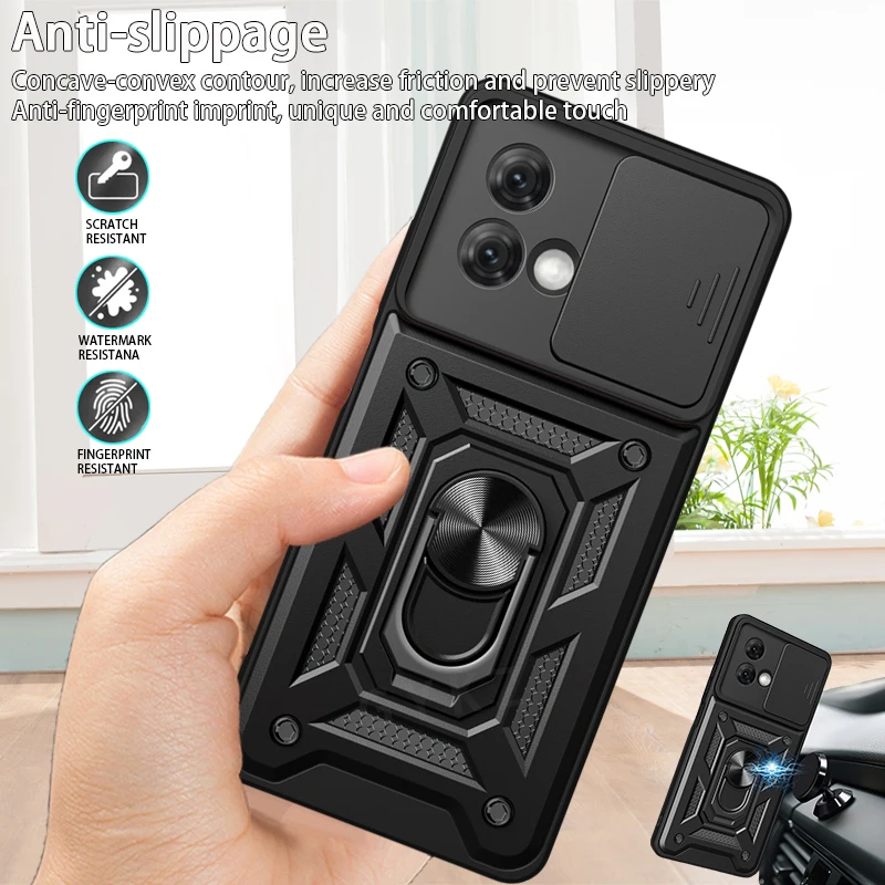 For Moto G84 5G Case Magnetic Ring Holder Stand Phone Case For Motorola Moto G84 G 84 5G Slide Camera Armor Protect Back Cover