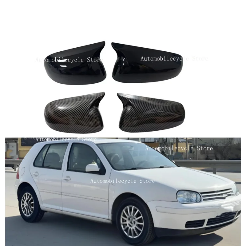 Fit For VW Golf 4 MK4 1998-2002 Passat B5 Jetta Car Rearview Side Mirror Cover Wing Cap Sticker Rear View Case Trim LHD