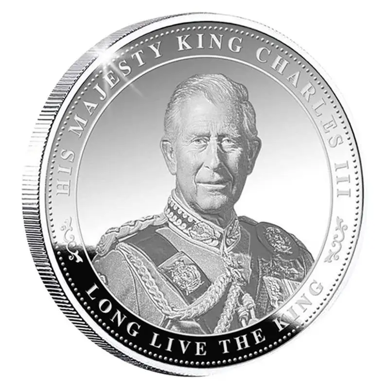 The King Of England Charles III Queen Elizabeth II Commemorative Coin Set In Holder Uk Royal Challenge Coins Souvenir Gift