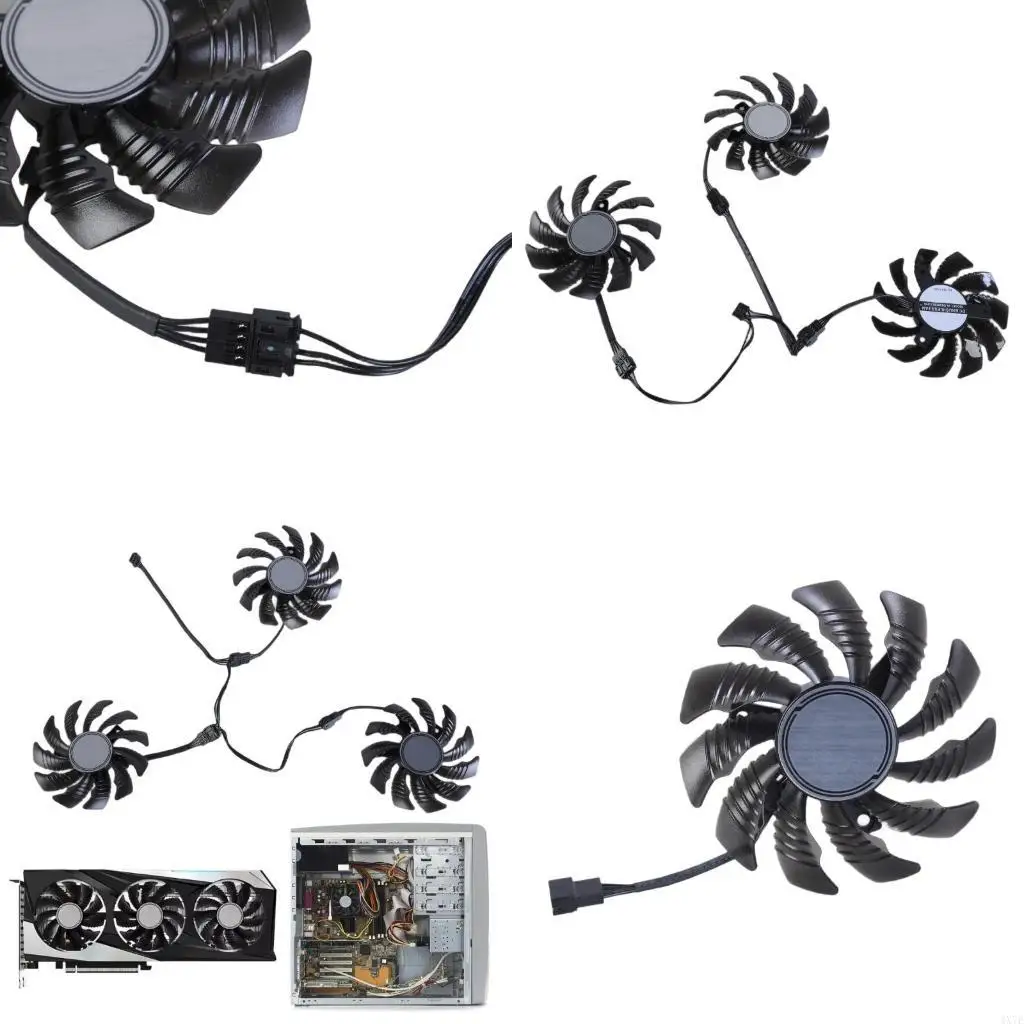 

Вентилятор графического процессора 4X7E, эффективный охлаждающий вентилятор с 4-контактным разъемом для RTX3050, 3060, 3060TI,