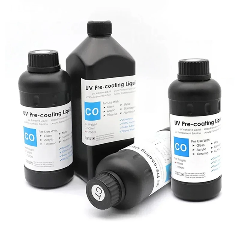 UV Coating Fluid For UV Flatbed Printer For Glass Wood Metal Crystal Leather Ceramic PVC coating liquid No Odor 500ML/1000ML