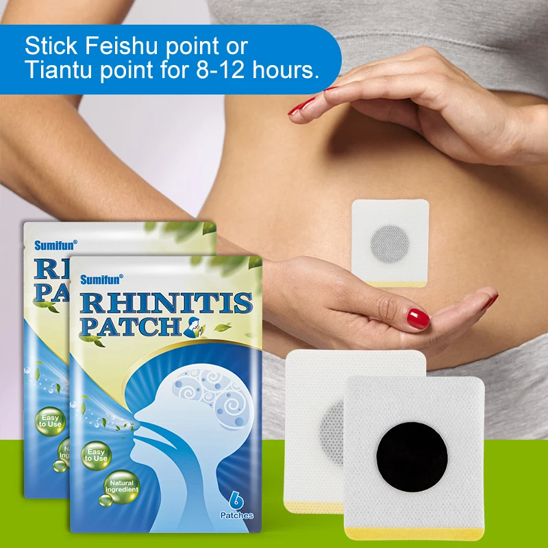 18Pc Sumifun Rhinitis Patch Runny Nose Remove Cold Cough Chronic Pharyngitis Treatment Medical Plaster Stuffy Nose Itchy Sticker