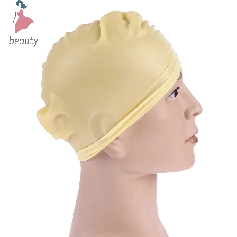 Fake Latex Flesh Skin Unisex Bald Head Wig Cap Rubber Skinhead Costume Prank Light Shade Bald Cap for fancy dress parties