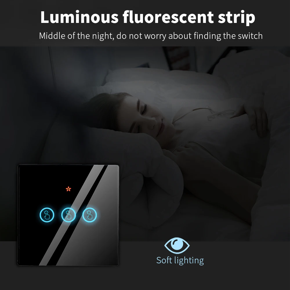 GERMA Mini WiFi RF Controller Tuya Smart Life APP + Touch Light RF 433Mhz Wall Timer โมดูล Google home 110V 220V