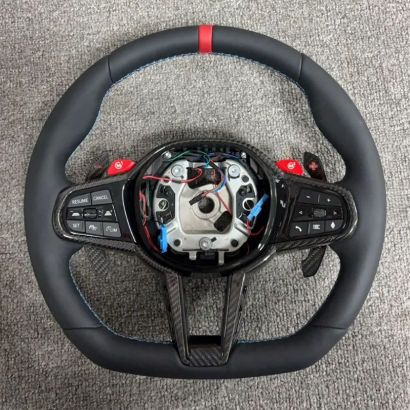Custom Steering Wheel For BMW G16 G20 G21 G22 G30 G37 G42 G82 G82 F10 F20 F26 F36 F40 With M1 M2 Paddles Carbon Fiber Leather