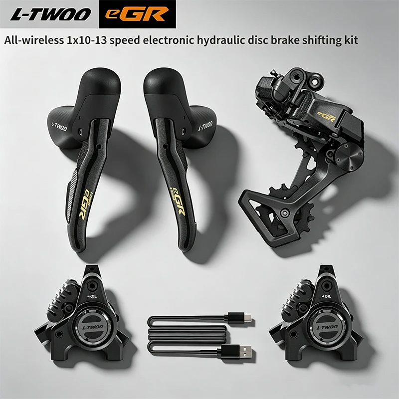 

LTWOO eGR Aluminum Fully Wireless Electronic Groupset Carbon Fiber Levers 10/11/12/13-Speed Hydraulic Disc Brake for Grave Bikes