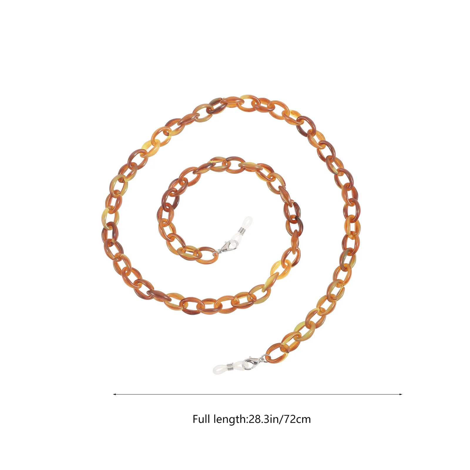 Acrylic Eyeglasses Retainer Chain – Brown Anti-Lost Glasses Strap for Women & Men, Universal Fit, Polished Finish