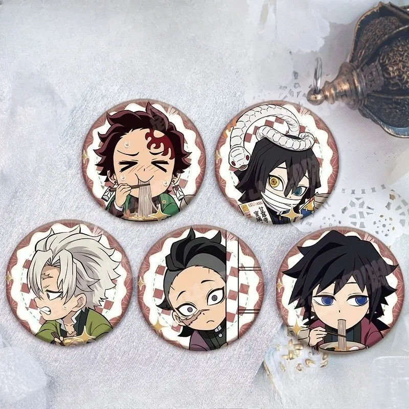 

Убийца Демонов: Значок Kimetsu No Yaiba Kamado Tanjirou Tomioka Giyuu Модный изысканный новогодний изысканный лазерный значок Новый