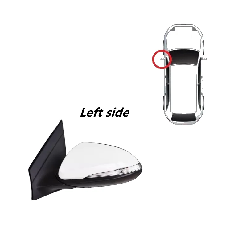 Rear View Fully AssembledSide Mirror for Changan Alsvin 2018- 2025 White Cover