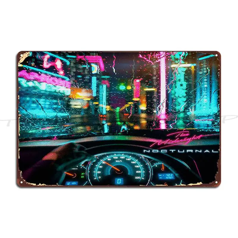 Neon Wave Surf the Future Neon Skate Purrfect Skate Metal Sign Wall Plaque Home Kitchen Wall Decor Custom  Tin Sign Poster