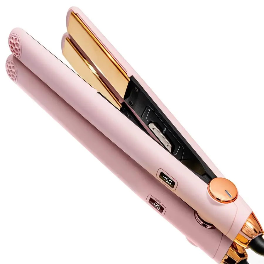 

Flat Iron Hair Straightener and Curler 2 in 1 with 10s Fast Heating, 1 Inch Professional Titanium Straightening Curling Iron wit