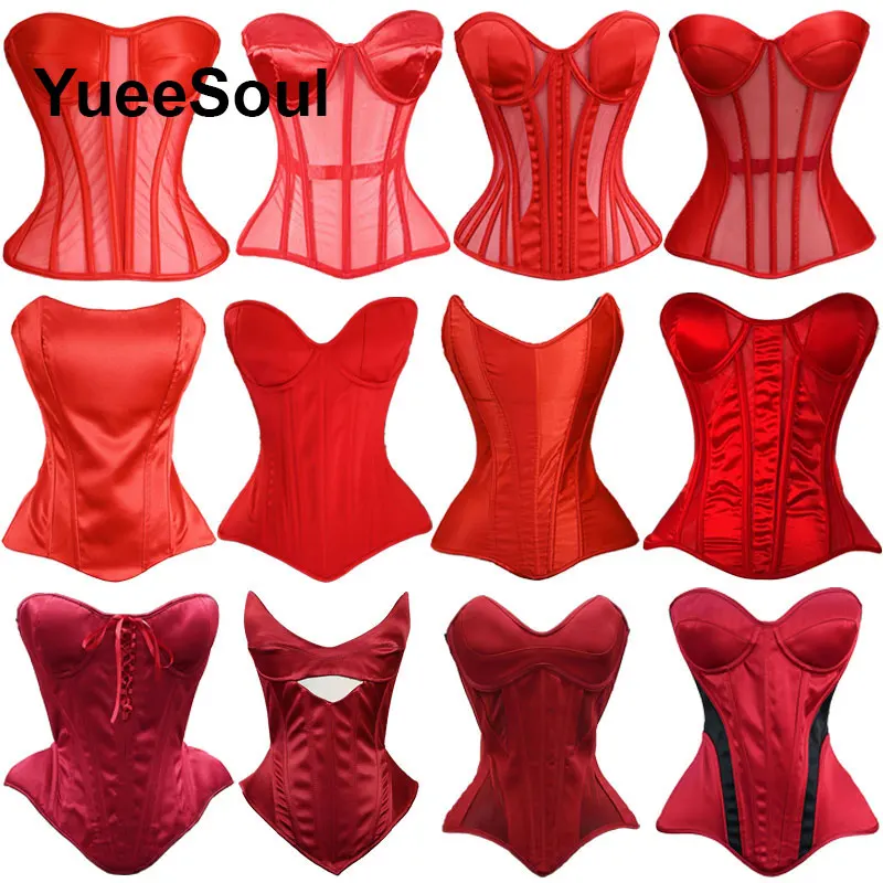 Red Corset Tops Evening Wedding Party Sexy Crop Tops 2026 New Y2K High Street Stage Mesh Transparent Tube Top Women Clothing