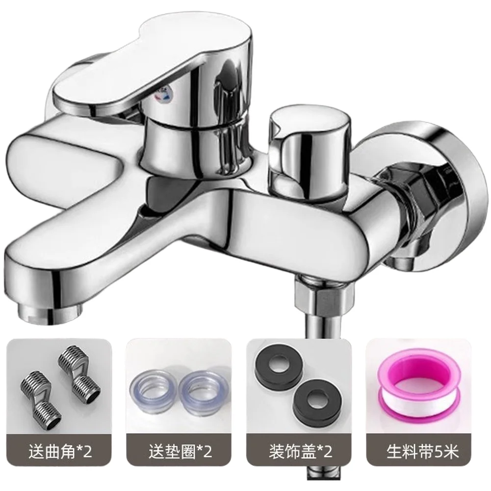 Brass Shower Faucet Mixer Set with Stainless Steel Hose Featuring Secure Connections and Adjustable Stainless Steel Elbows