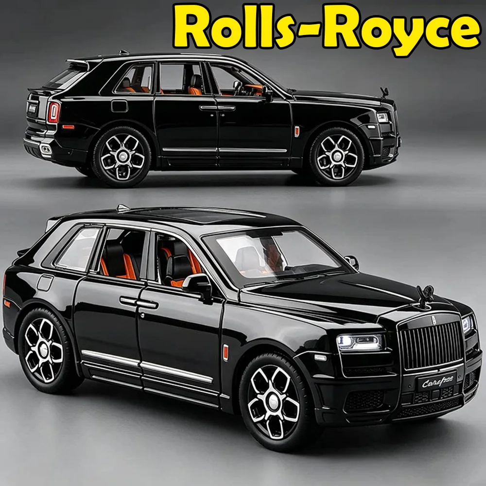 1:32 Rolls Royce Cullinan Phantom Miniature Toys Model Alloy Diecast Car Doors Opened Sound Light Pull Back Vehices Holiday Gift