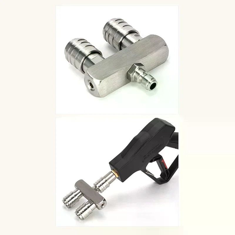 Dual Car Nozzle Adapter Rod Quick Connect Double Spray Fitting Rotating Nozzles Auto High Pressure Washer Gun Car Cleaning Tools