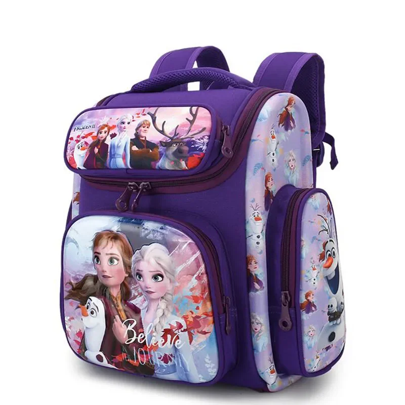 2024 New Disney Fashion Cartoon Frozen Elsa School Bag Backpack Girls Boys Kids Backpack Mochila Infantil Grades 1-5