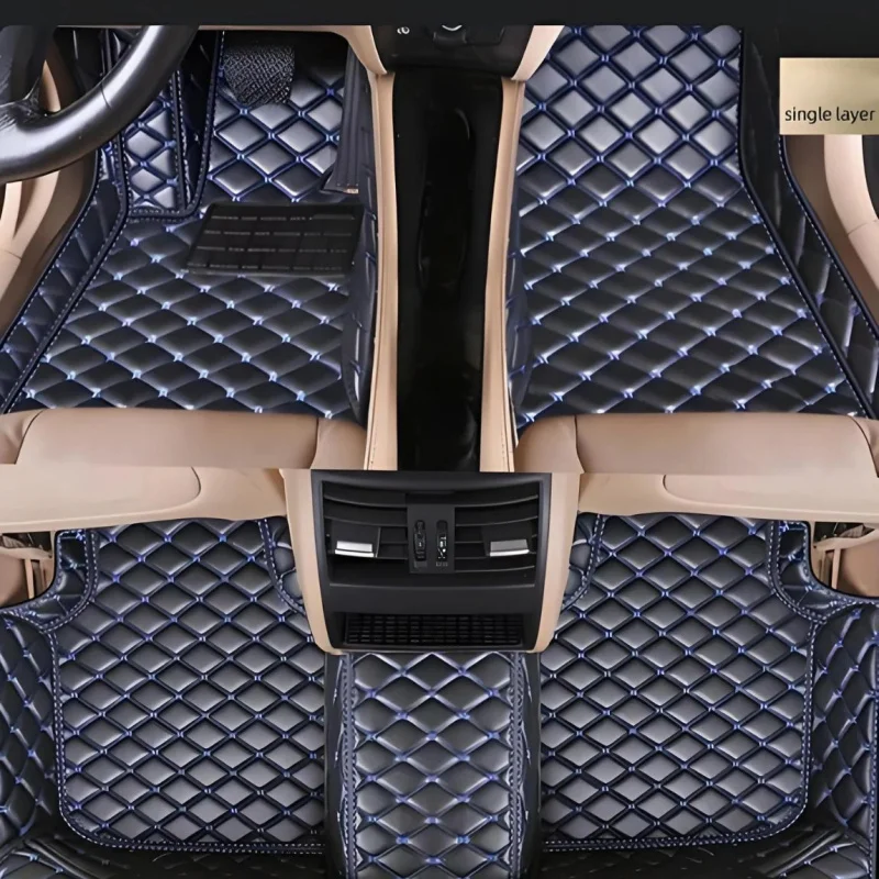 High Quality 3D Luxury Leather Waterproof Anti-slip Wear-resistant 5MM Thick 3-Piece Universal Car Floor Mats