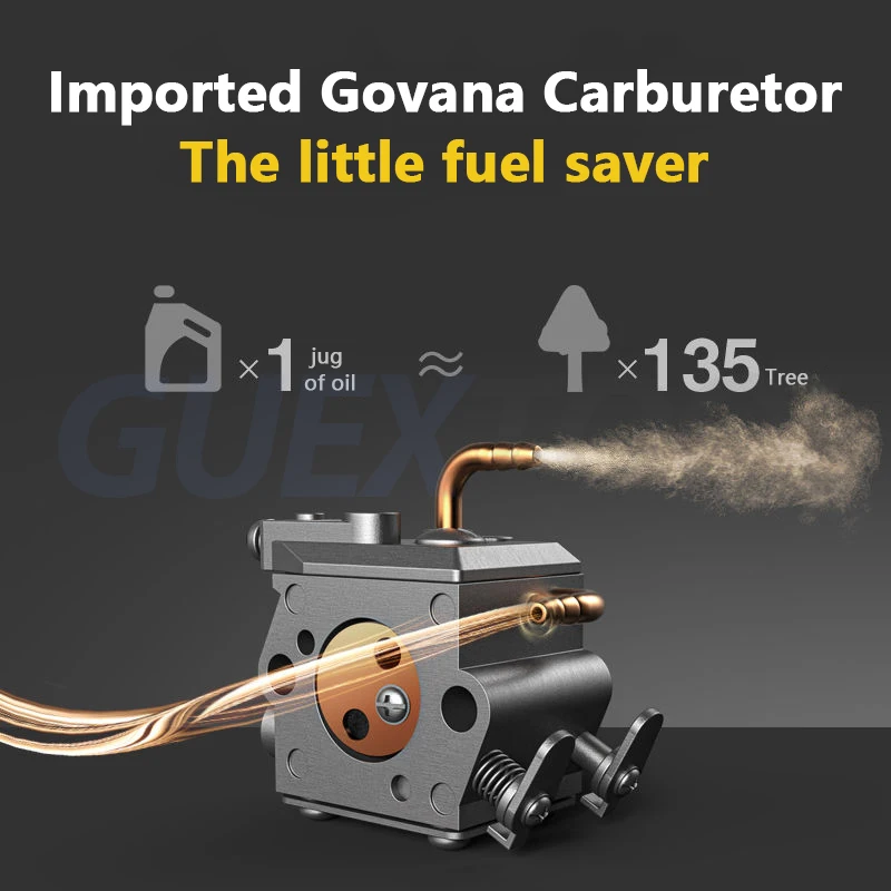Motosierra alemana de 98 cilindros 12800w Sierra de leña de gasolina Motosierra de alta potencia Cortadora hortícola Ahorro de combustible doméstico