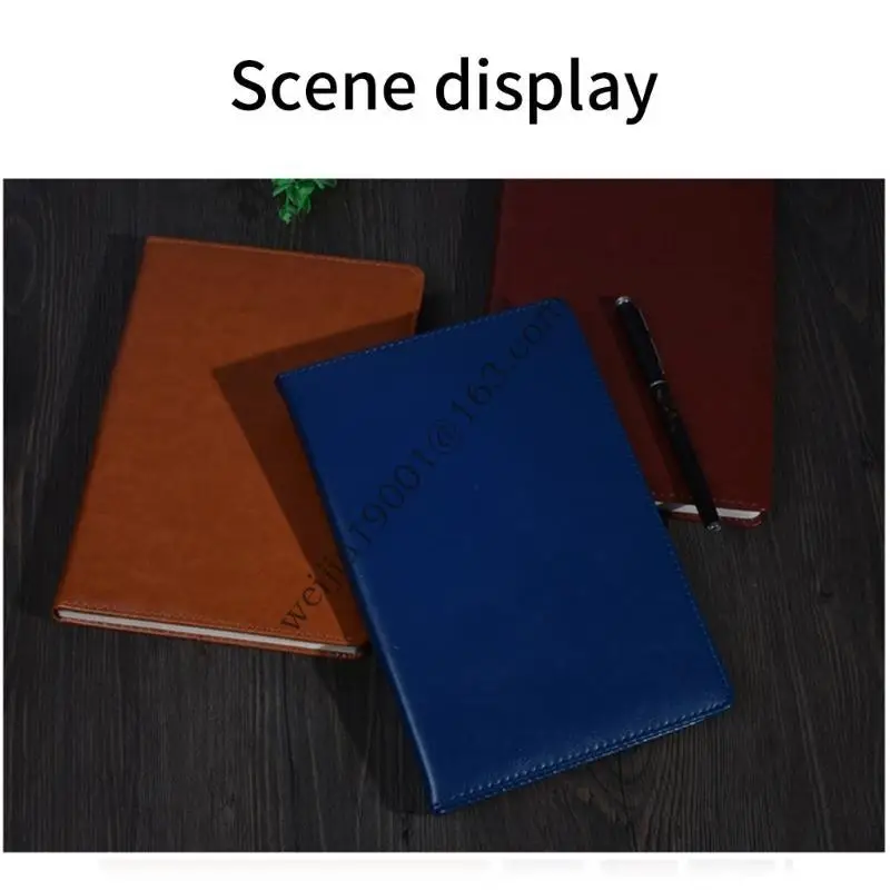 دفتر الورق المقسوم مع 200 صفحة على نطاق واسع من اليومية الجلدية المبطنة Business Business Notepads لكتابة اليومية .H05A