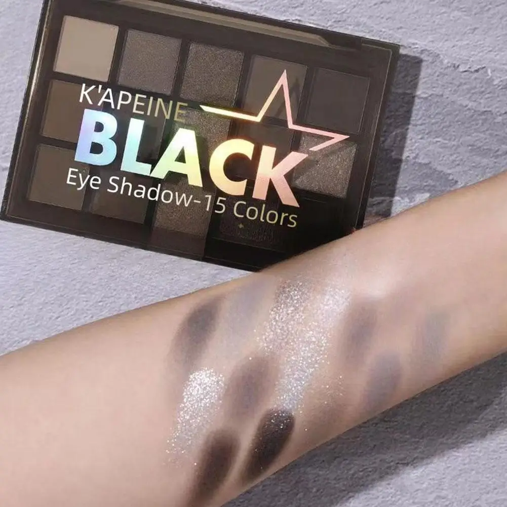 15 Colors Smokey Black Eyeshadow For Women Punk Long Lasting Dark Grey Shimmer Matte Pearlescent Matte Eye Shadow 2026 New