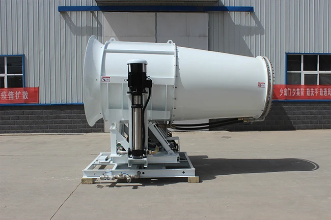 آلة مدفع الضباب 120 متر ارتفاع ضغط الرشاشات الزراعية مدفع ضباب الماء قمع الغبار