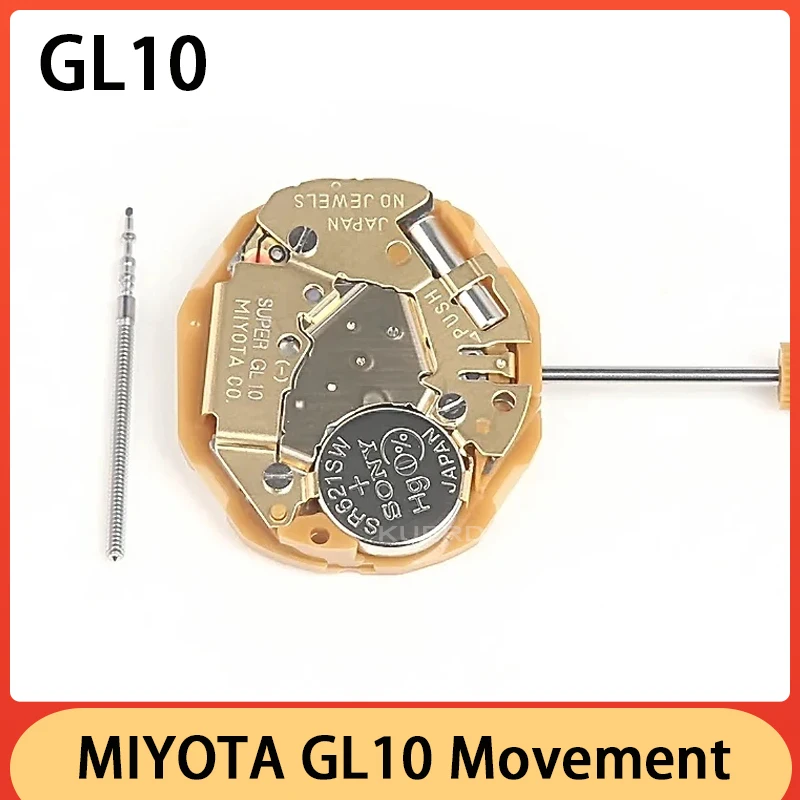 Nowy oryginalny MIYOTA GL00 GL10 złoty ruch na 3 ręce data na 3/6 kwarcowy mechanizm GL10 GL00 akcesoria do zegarka