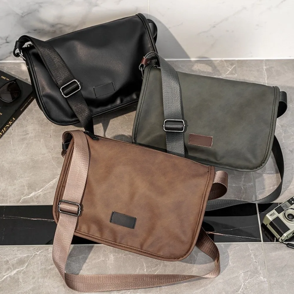 

Soft PU Leather Crossbody Bag Adjustable Strap Casual Design Retro Shoulder Bag High Capacity Durable Messenger Bag Casual Wear