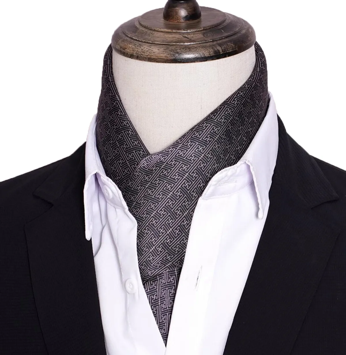 

FEIMANYUANBlue Stripe Double Soft Long Scarf 100 Silk Men's Premium Shirt Neck Scarf