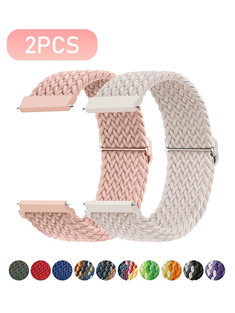 Straps For Samsung Galaxy Watch 4/7/FE/6/5 Pro/6 Classic/Gear s3 20mm 22mm Braided belt bracelet correa Huawei GT 2e 3 4 5 Band