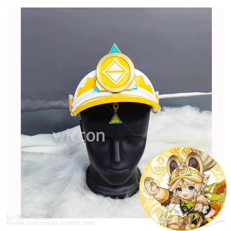 Anime Game Genshin Impact Cos Kachina Costume cappello da sole Cosplay capelli lunghi biondi coda di cavallo per le donne Halloween Carnival Cute Party