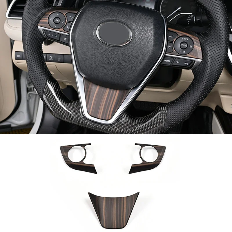 Car Interior Peach Wood Decoration Accessories For Toyota Camry 2019 2020 Instrument Console Gear Water Cup Cover Air Vent Trims