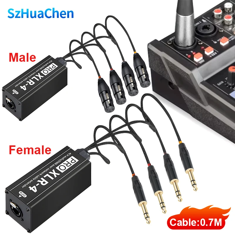 4 Channel 3Pin XLR Snake Cable High Quality Long Distance for Live Stage Sound Lighting Recording Studio Audio Cables Stage Box
