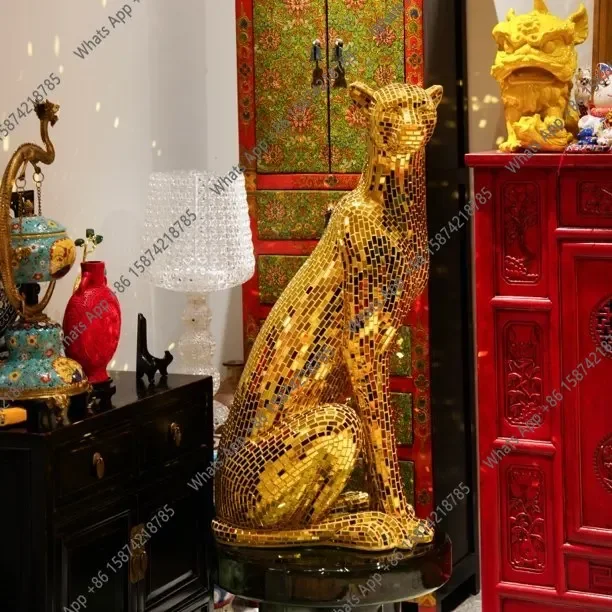 

Mosaic Handmade Patch Decoration Home Living Room Porch Ornament Medium Leopard X