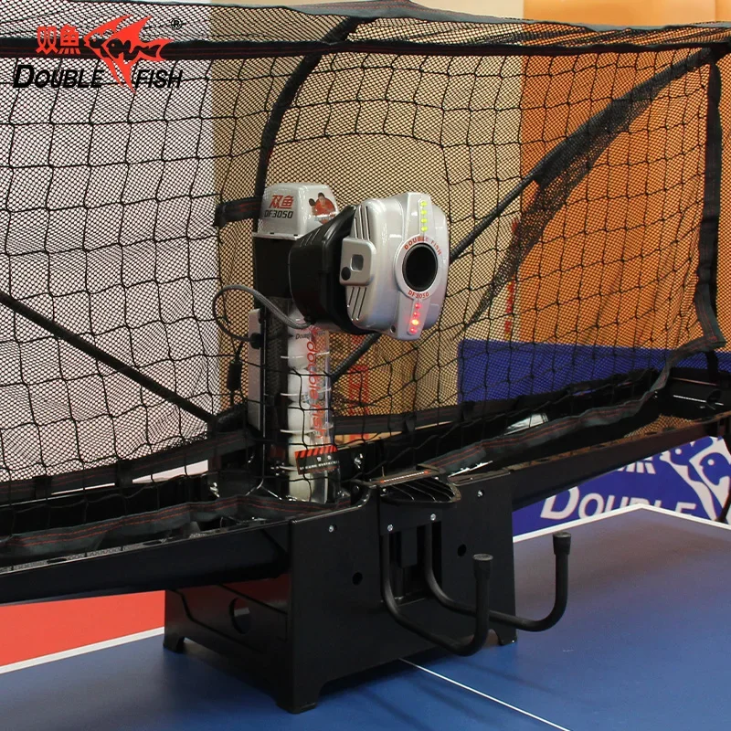 Double Fish DF3050-máquina de servicio de pelota de Ping Pong, 2 ruedas, motores programados, Robot de entrenamiento de tenis de mesa