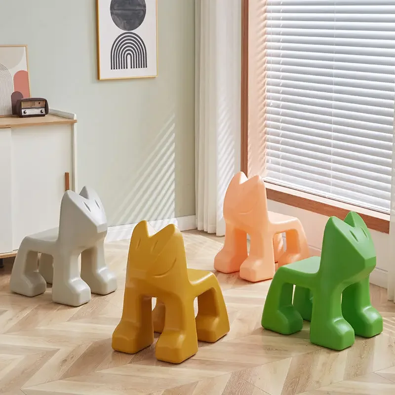 

Cartoon Animal Small Stool Shoe Chair Can Ride Can Sit Kindergarten Plastic Thickened Children's Household Low Stool Modern