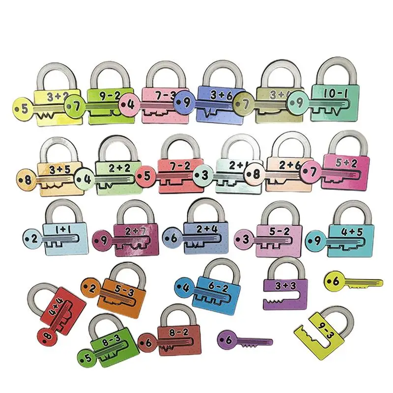 Kids Learning Locks Math Learning Aids Child-friendly Early Educational Montessori Toy Paired Unlocking Number Matching Toy